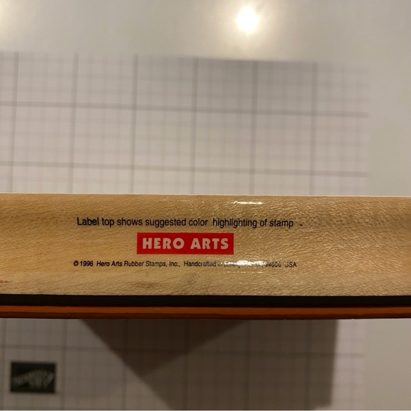 « Super Patchwork Heart  » Wood Mounted Rubber Stamp by Hero Arts - Picture 3 of 6